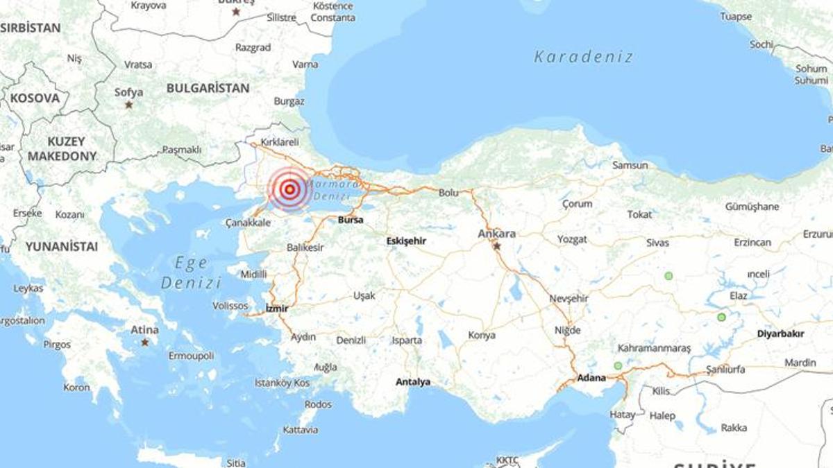 Marmara Denizi'nde korkutan deprem