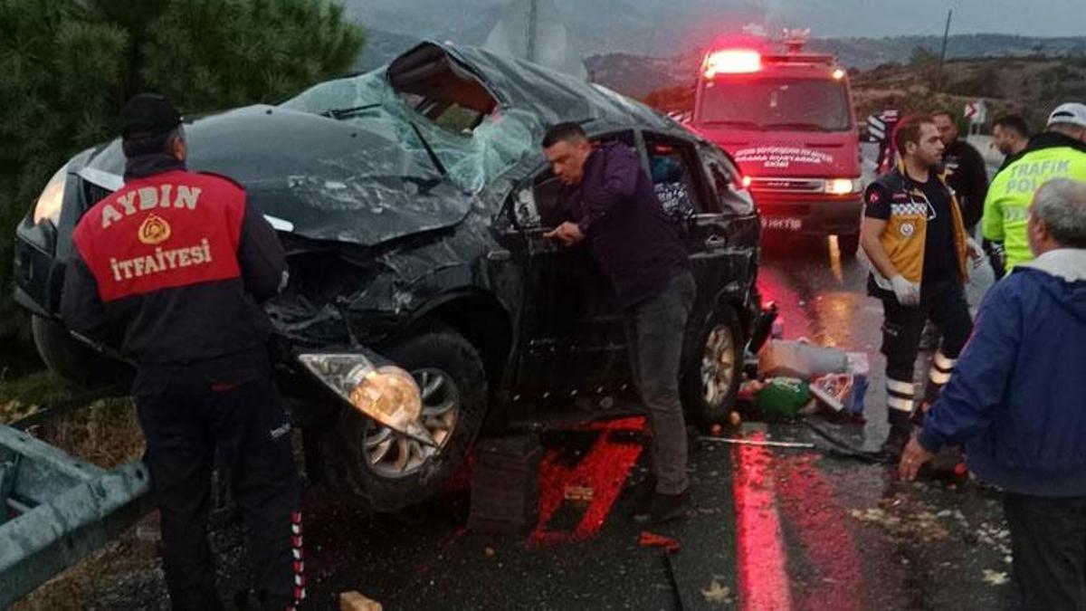Takla atan otomobildeki karı- kocayı ölüm ayırdı
