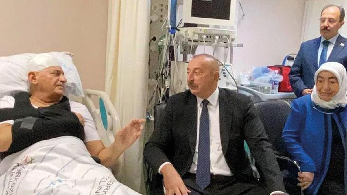 Aliyev'den Binali Yıldırım'a geçmiş olsun ziyareti! İlk görüntüler geldi