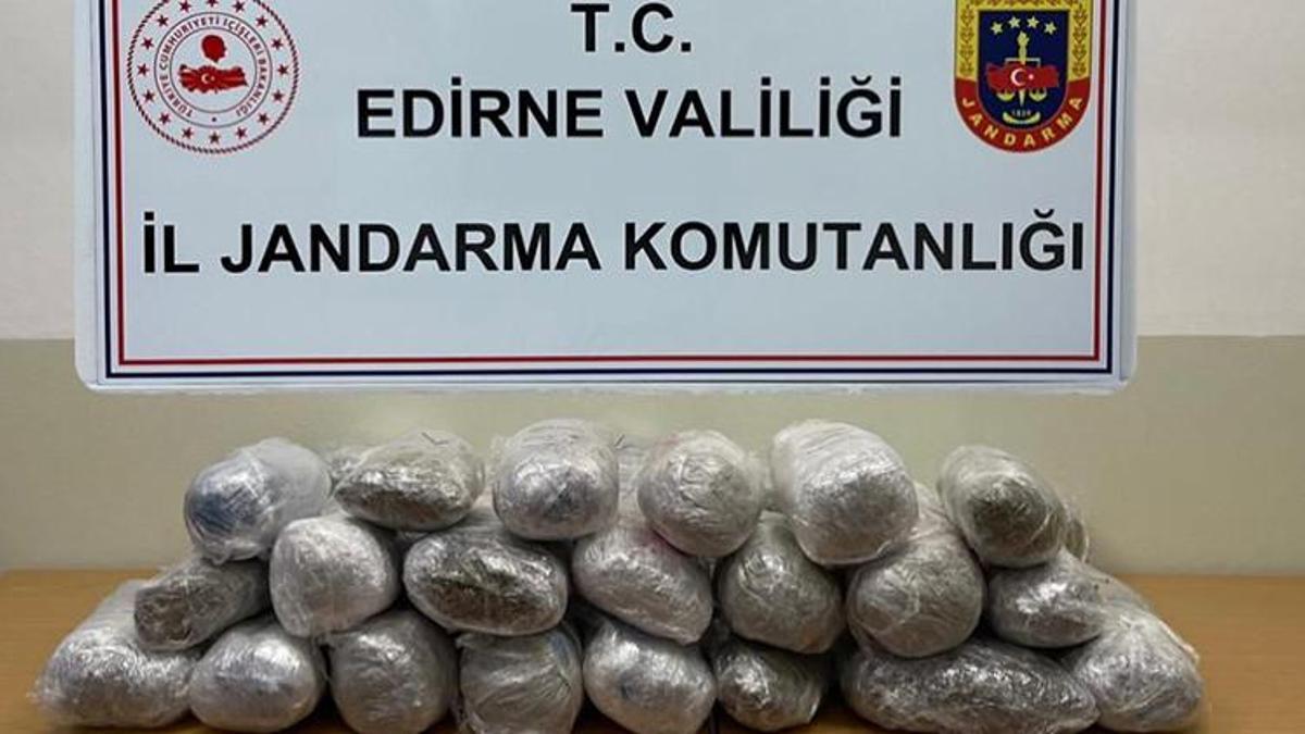 Edirne’de, Yunanistan’dan getirilen 55 kilo skunk ele geçirildi