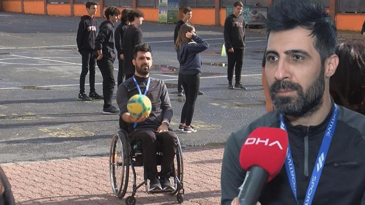 Beden eğitimi öğretmeni engelleri öğrencileriyle aşıyor