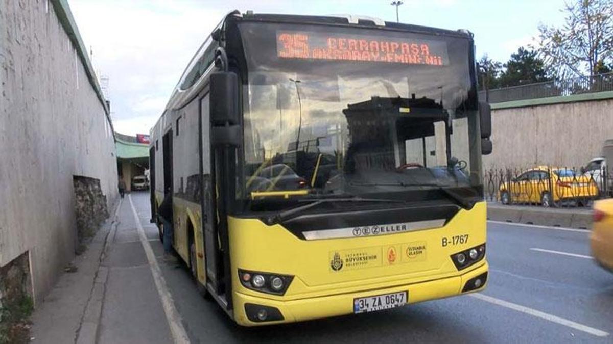 Fatih'te İETT otobüsünde 'meşale' paniği