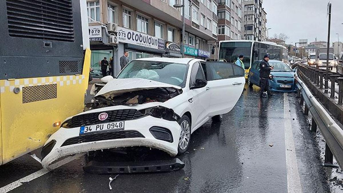 Avcılar'da zincirleme kaza! Yaralılar var