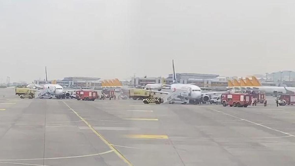 Sabiha Gökçen'e inen yolcu uçağının lastiği patladı