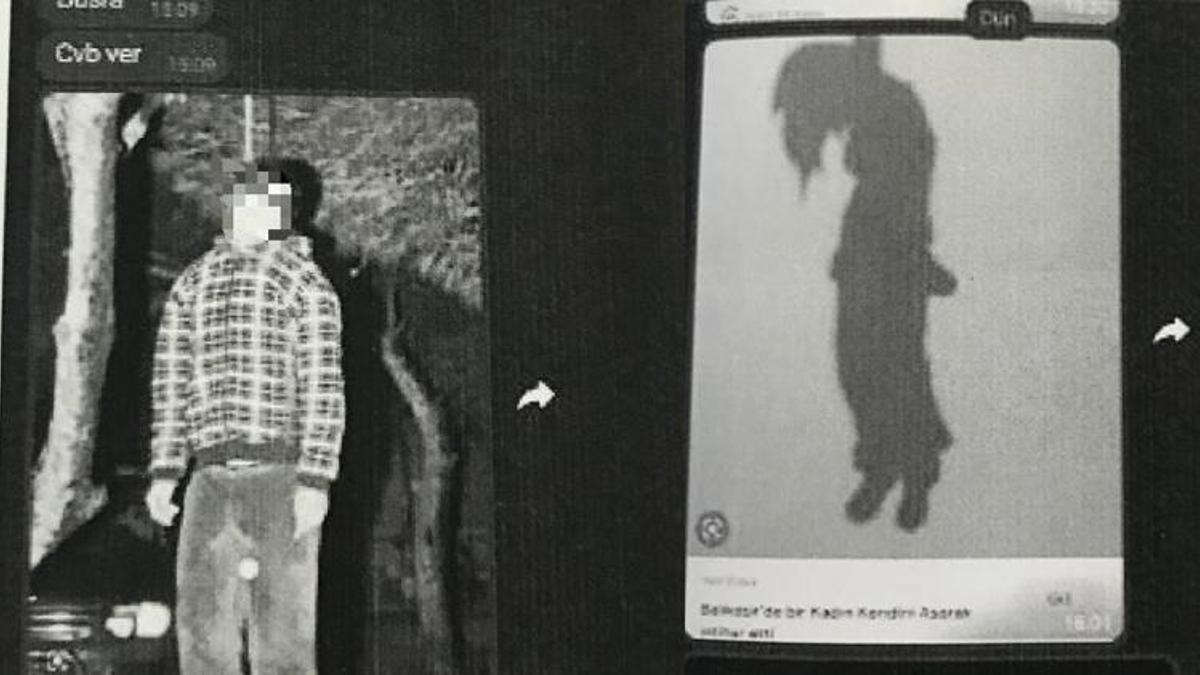 Büşra'yı iple asılı kadın ve erkek fotoğrafıyla tehdit eden eşine 7 ay hapis