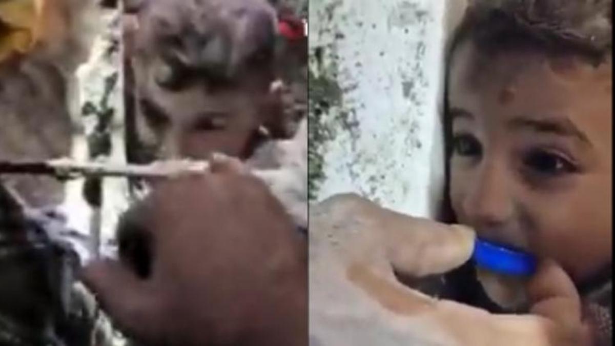 Muhammed bebek mucizesi! Enkaz altında şişe kapağıyla su içirdiler