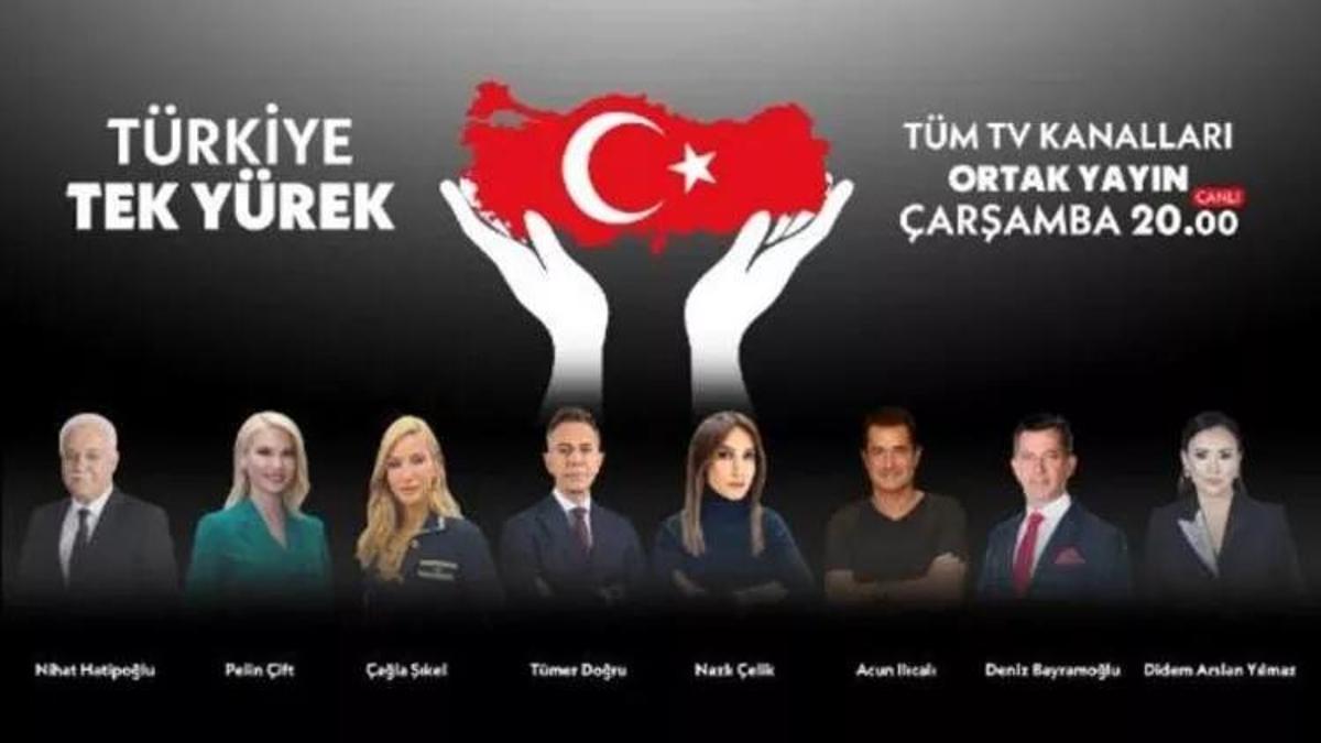 Deprem ortak yayını hangi kanallarda? Türkiye Tek Yürek kampanyası saat kaçta başlıyor?