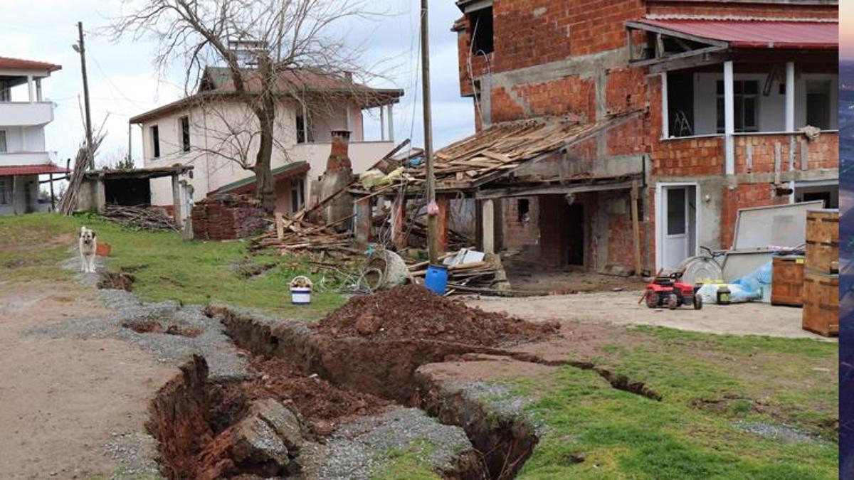 Kar suları heyelanlara neden oldu: 3 ev hasar gördü, 1,5 metrelik yarıklar oluştu