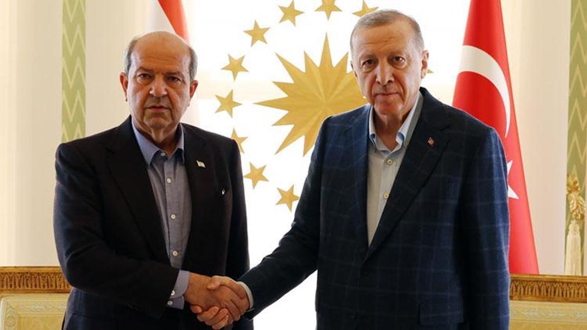 Cumhurbaşkanı Erdoğan, KKTC Cumhurbaşkanı ve Başbakanını kabul etti