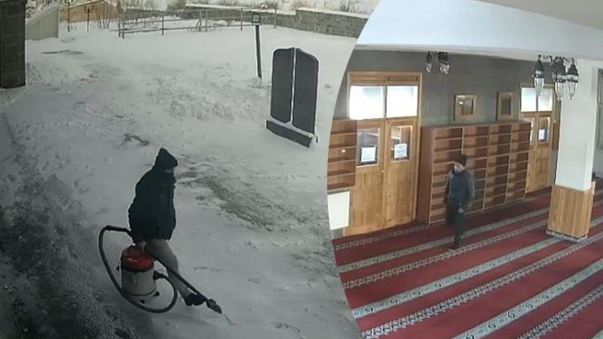 Kars'ta utandıran hırsızlık! Önce kameraya sonra polise yakalandı