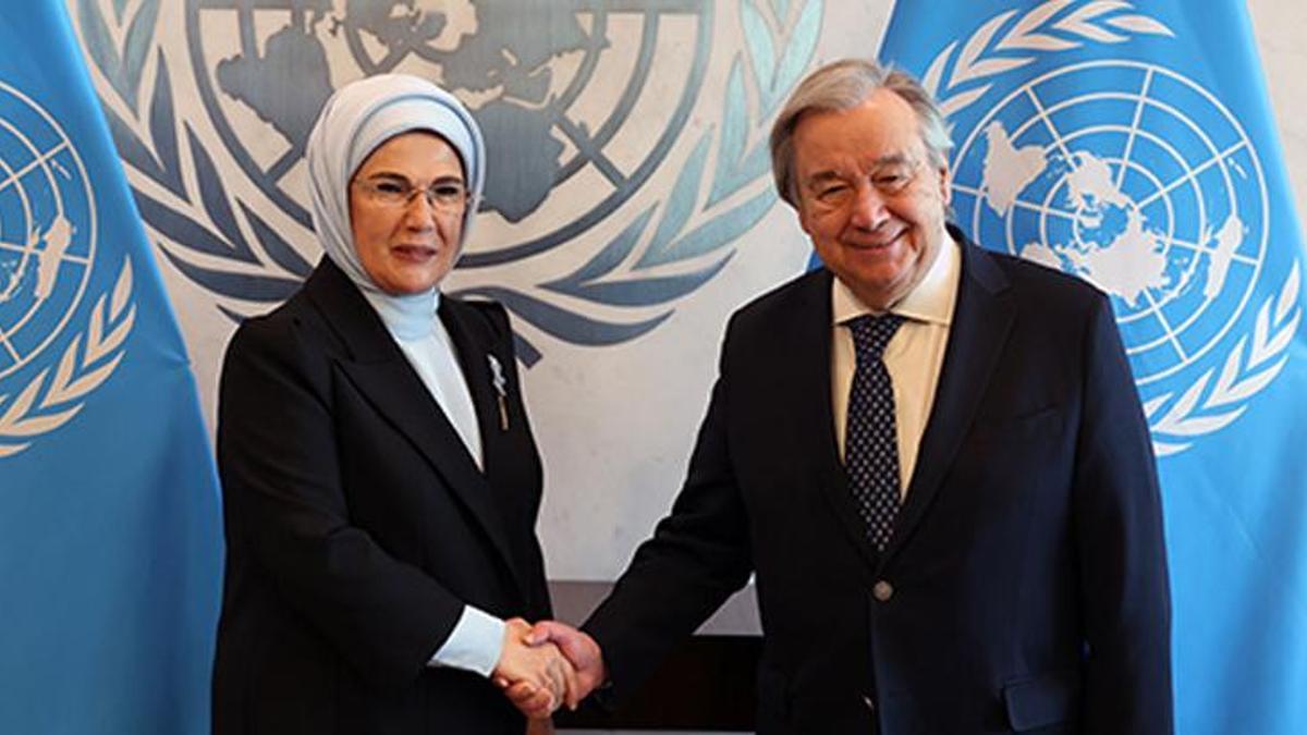 Emine Erdoğan, BM Genel Sekreteri Guterres'le görüştü