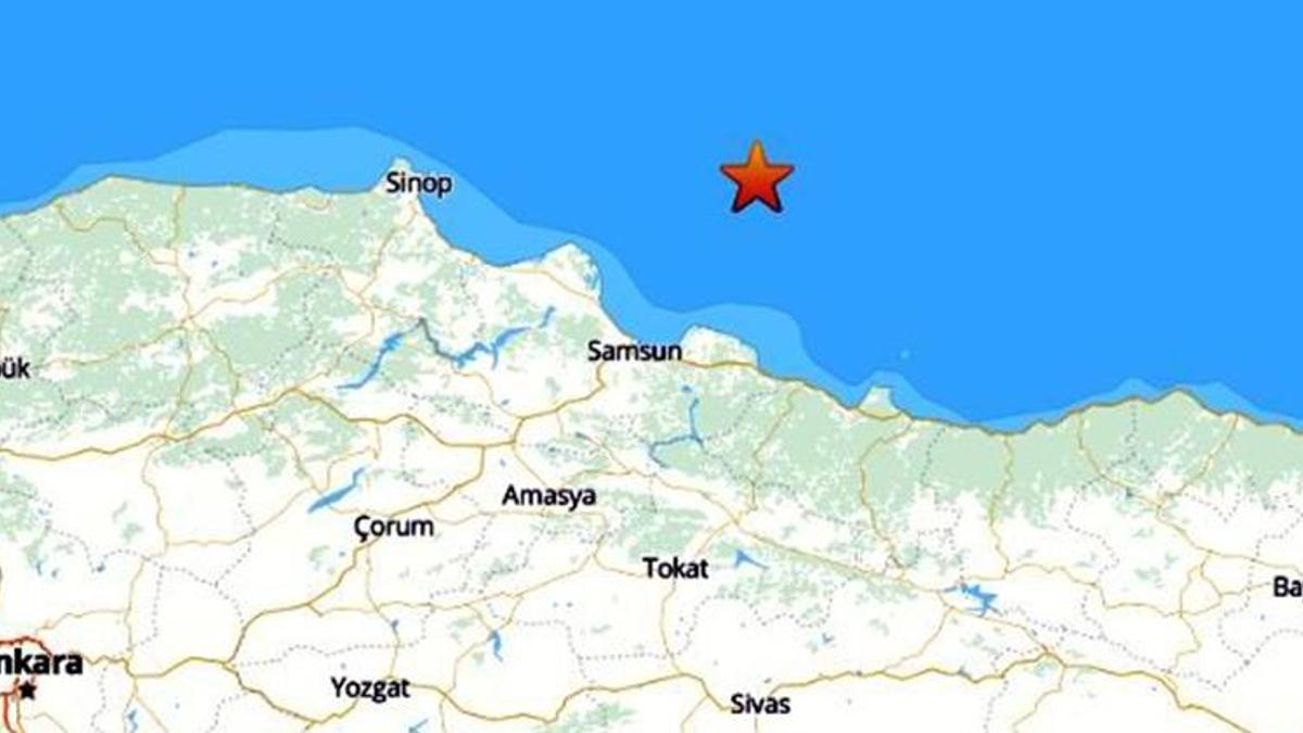 Samsun açıklarında 3.7 büyüklüğünde deprem