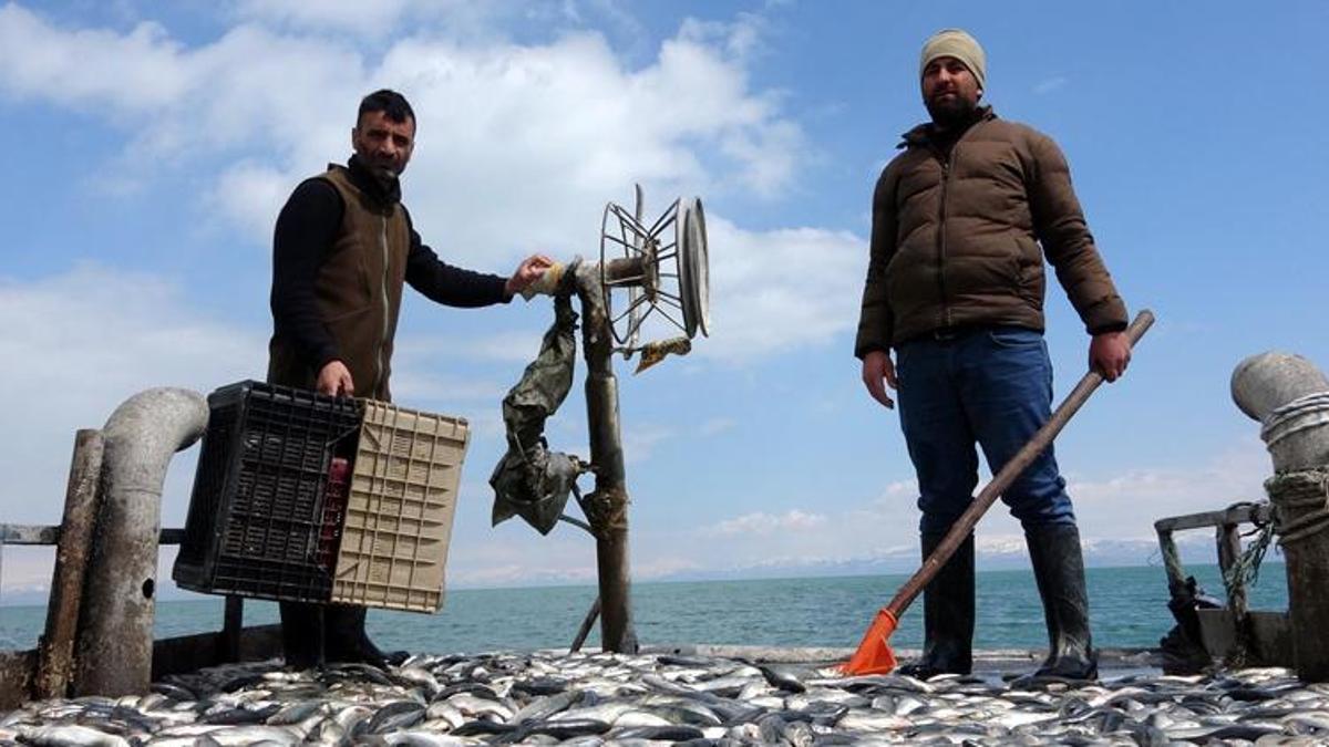Vanlı balıkçılar son kez ağlarını göle attı