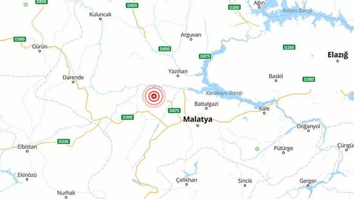 Malatya'da 3.9 büyüklüğünde deprem