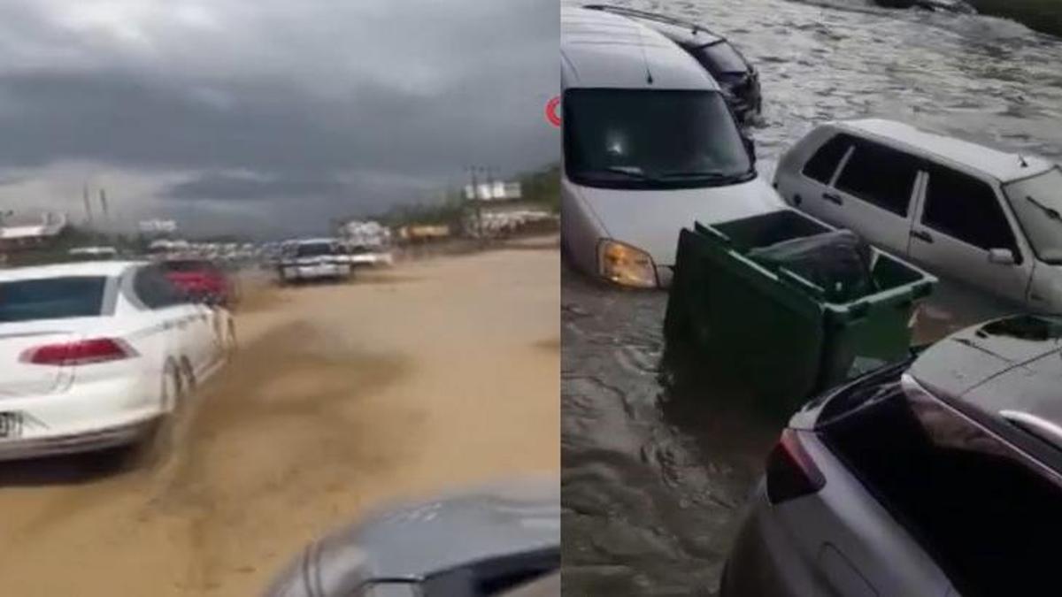 İki ilimizde şiddetli yağmur! Yollar tahrip oldu, vatandaşlar zor anlar yaşadı