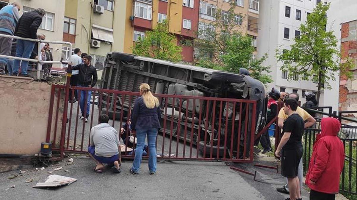 Beşiktaş'ta korku dolu anlar! Önce kadına, sonra doğalgaz kutusuna çarptı