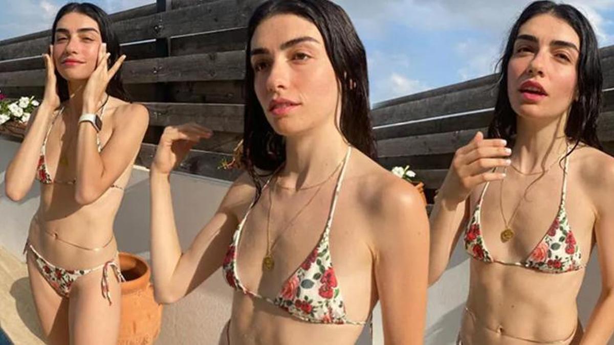 Hazar Ergüçlü'den bikinili pozlar!