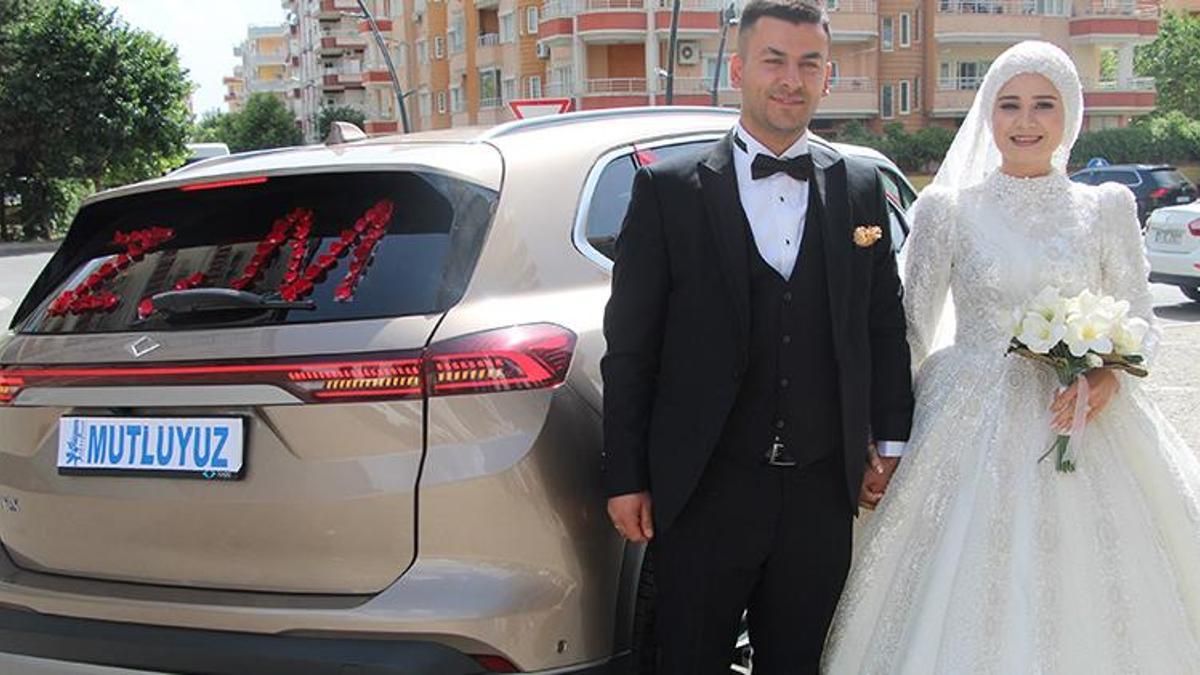 Yerli ve milli araba Togg, Batman’da ilk kez gelin arabası oldu