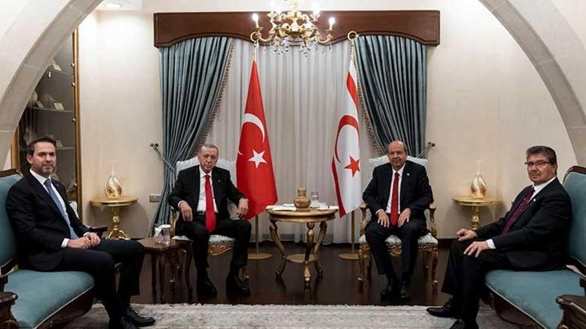 Cumhurbaşkanı Erdoğan, KKTC Cumhurbaşkanı Tatar ile görüştü