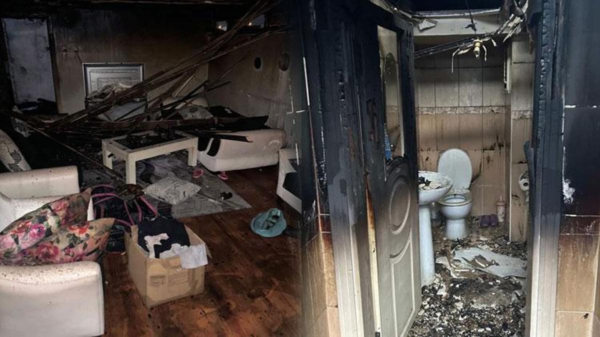 Apartmanın çatısına düşen yıldırım daireyi yaktı; ev sahibi kendisini dışarı attı, kedisi öldü