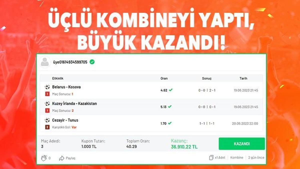 Üçlü Kombineyi Yaptı, Büyük Kazandı! 3 maçta bingo