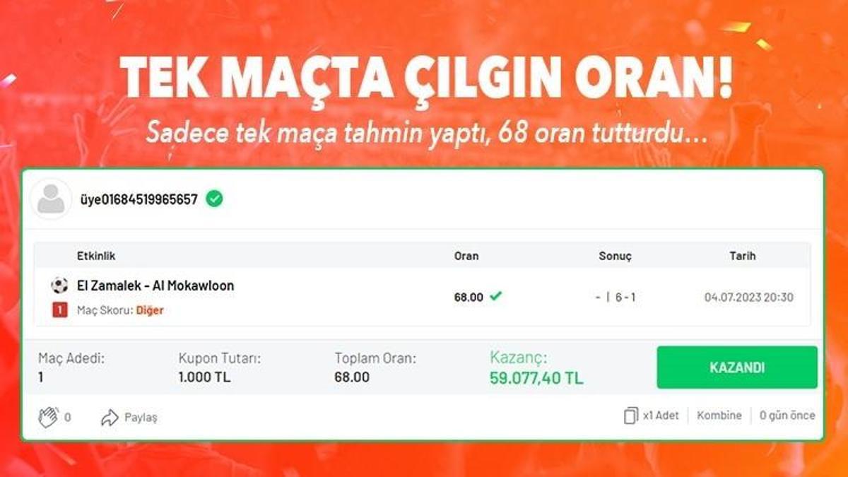 Tek Maçta Çılgın Oran!