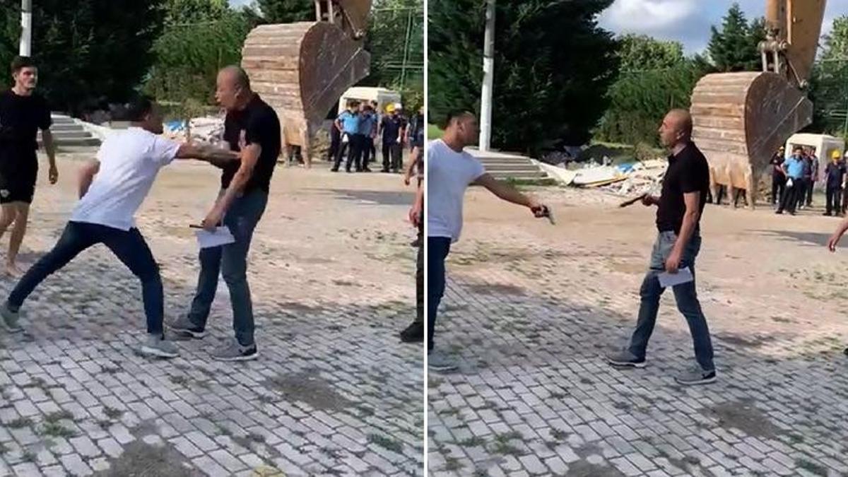 Beylikdüzü'nde olaylı yıkım! Ekiplere silah çekip, pitbulu üzerlerine saldılar