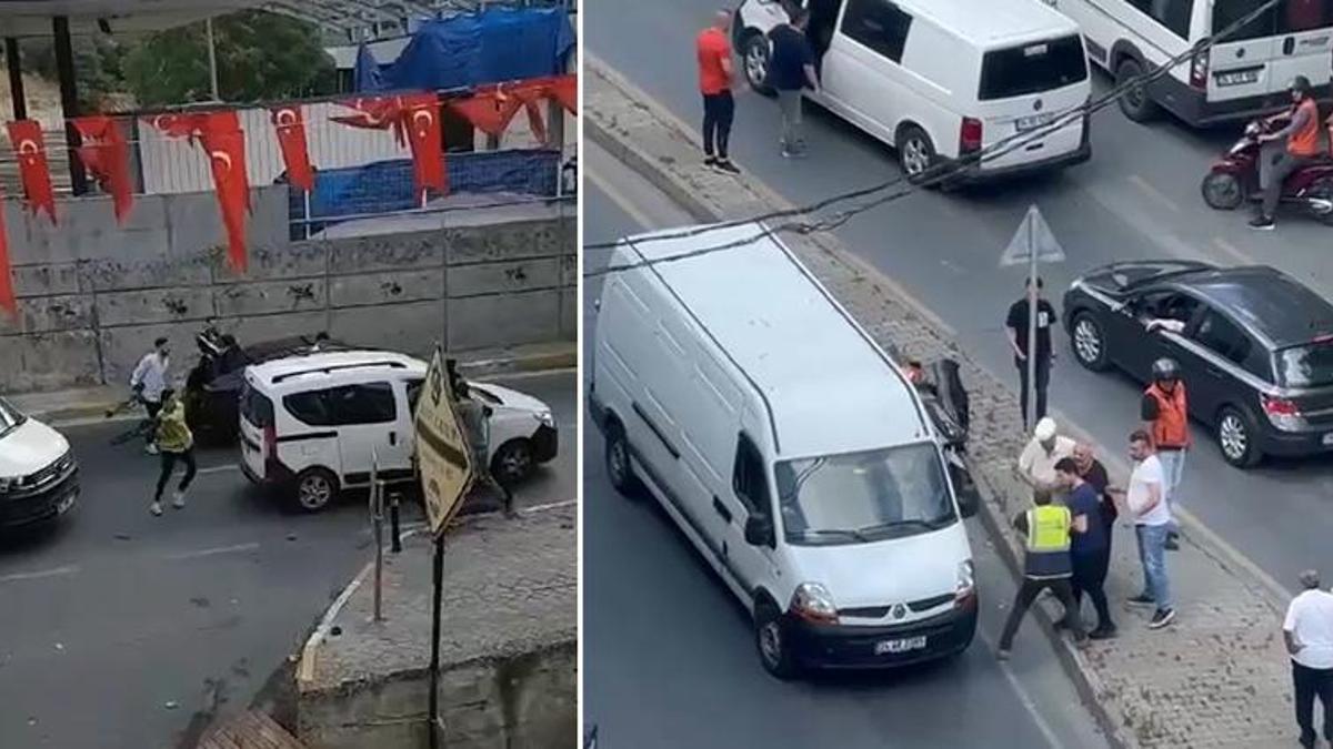 İstanbul'da maganda terörü! Trafikte sürücüyü dövüp aracına hasar verdiler