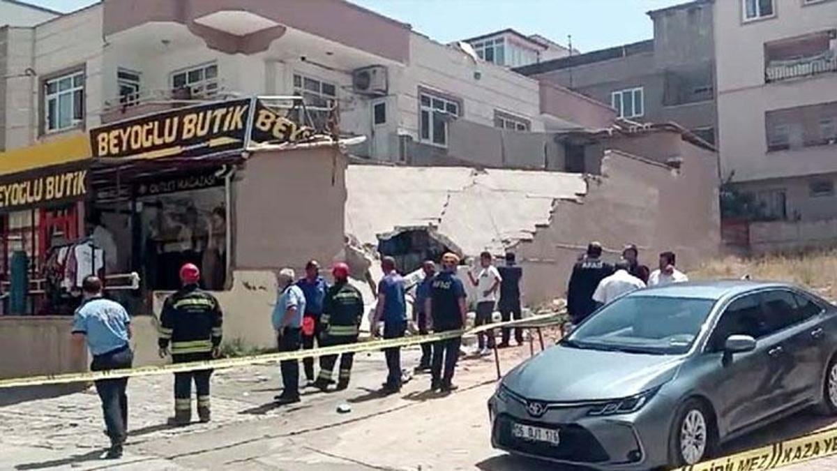 Gaziantep'te iş yerinin duvarı çöktü: 4 yaralı