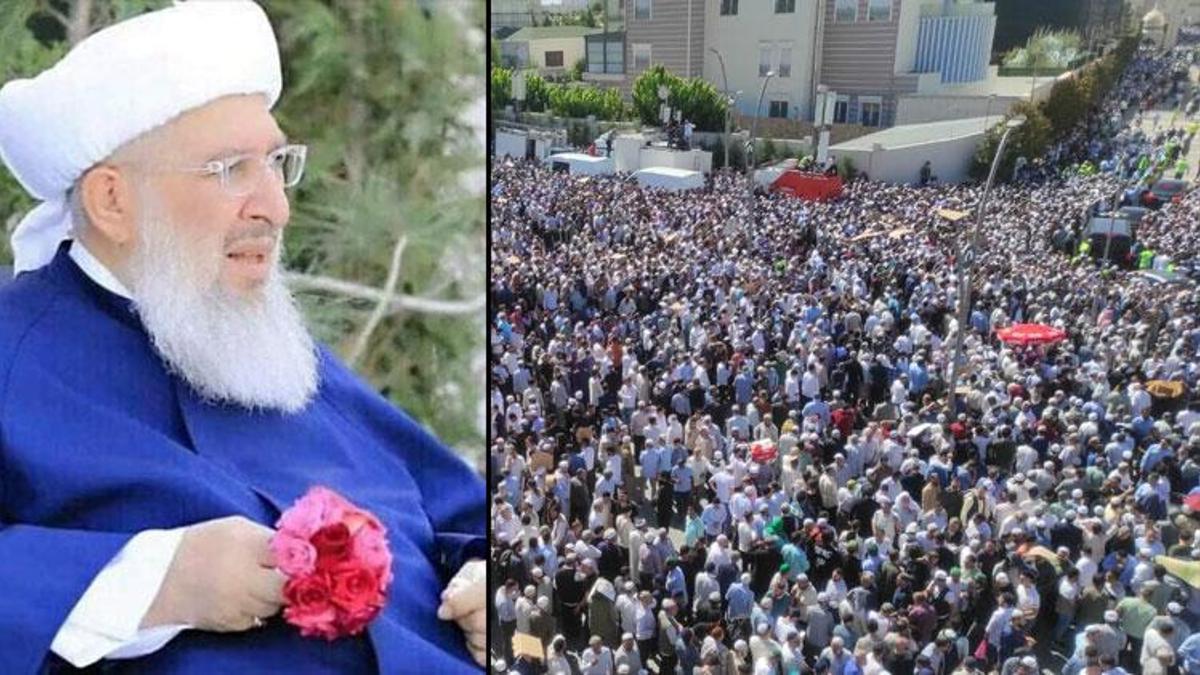 Menzil cemaati lideri Abdülbaki El Hüseyni'nin cenazesinde 20 kilometrelik araç kuyruğu oluştu