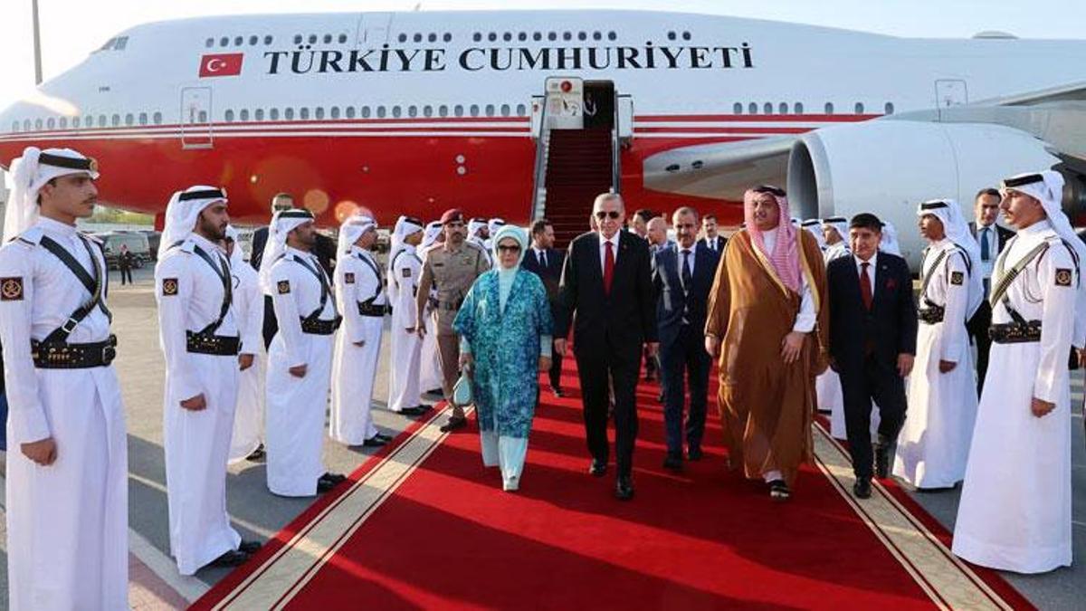 Cumhurbaşkanı Erdoğan, Körfez Turu’nun ikinci durağı olan Katar’da