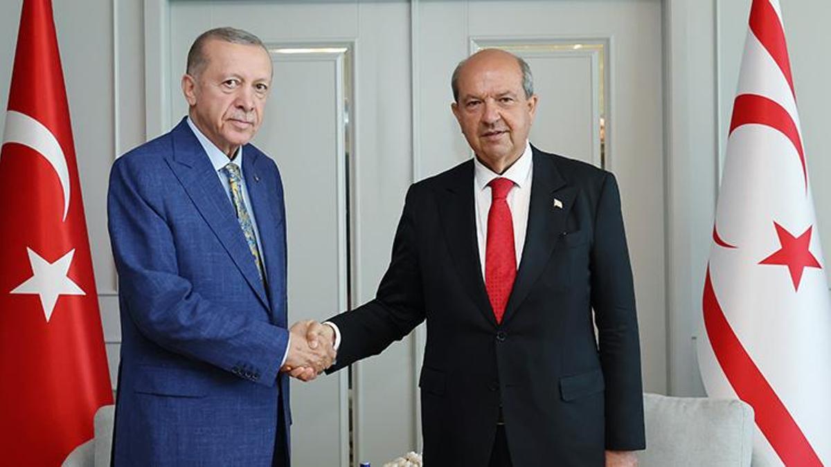 Cumhurbaşkanı Erdoğan, KKTC Cumhurbaşkanı Tatar ile görüştü