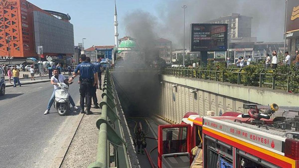 Ümraniye Dudullu'da İETT otobüsü yandı