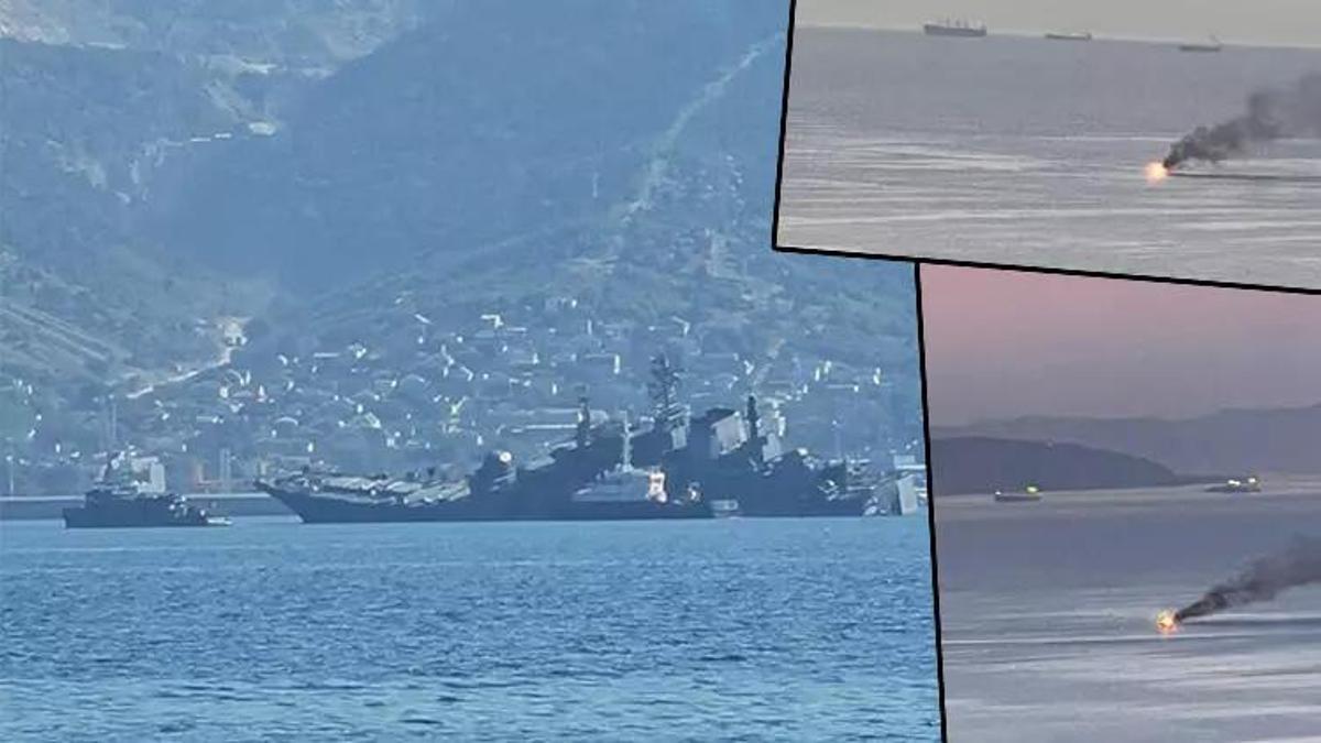 Rus savaş gemisi Karadeniz'de vuruldu