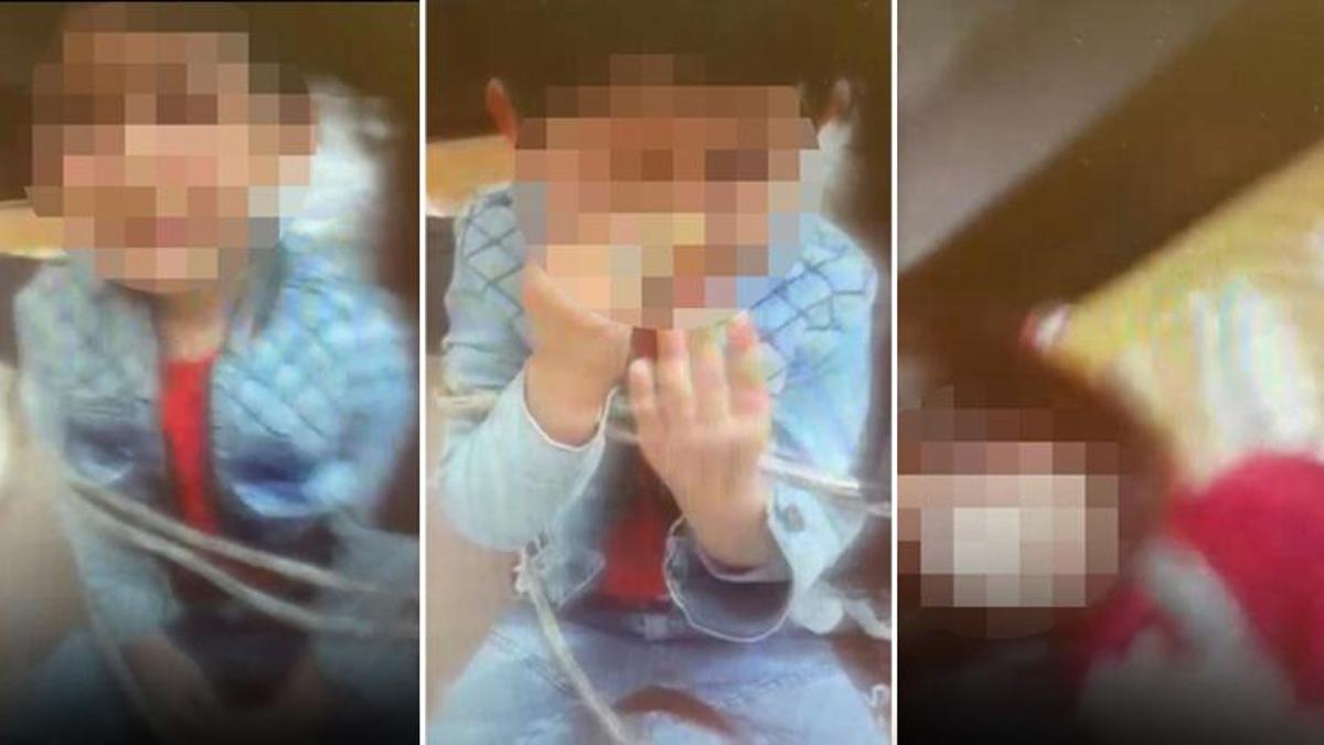 4 çocuğuna ipli işkence! Eşi eve dönsün diye videoya çekti