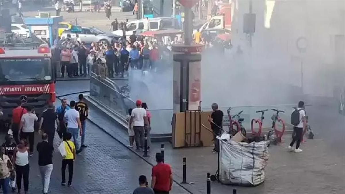 İstanbul'da metro istasyonunda yangın paniği! Durağı dumanlar sardı