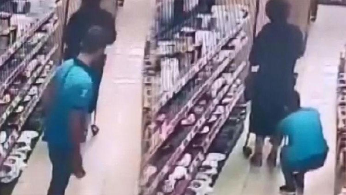 Markette müşterinin etek altı görüntüsü çekti! Taciz anları kamerada...