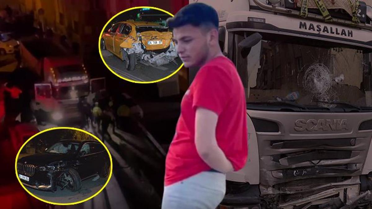 Hafriyat kamyonu şoförü dehşeti: 14 aracı ezdi, 2 polis, 1 bekçi toplam 9 yaralı