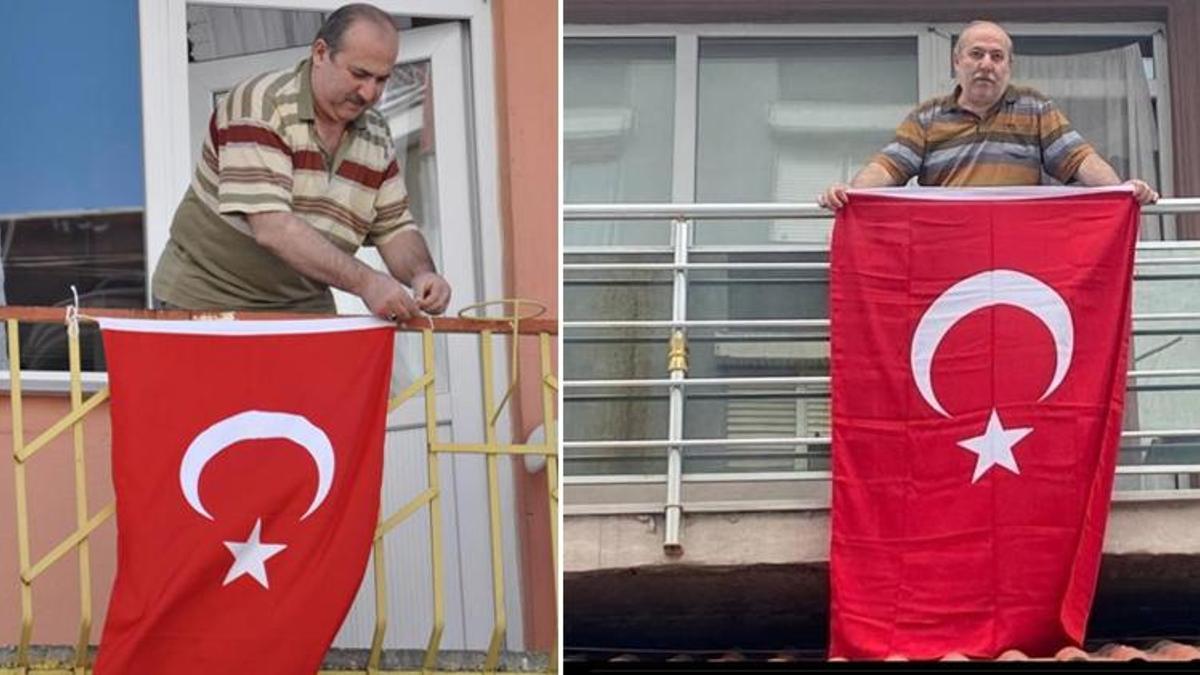 'Bayrak Asan Dayı' 100. yıl için balkona çıktı!