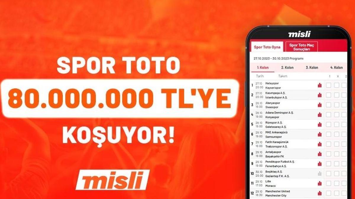 Spor Toto devretmeye devam ediyor, heyecan Misli’de yaşanıyor… 80 Milyon TL kazanma şansı!