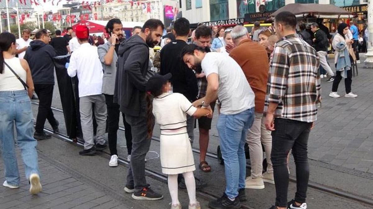 10 yaşındaki kız çocuğu Taksim'i birbirine kattı! 'Dayı sen sor diye yaptım'