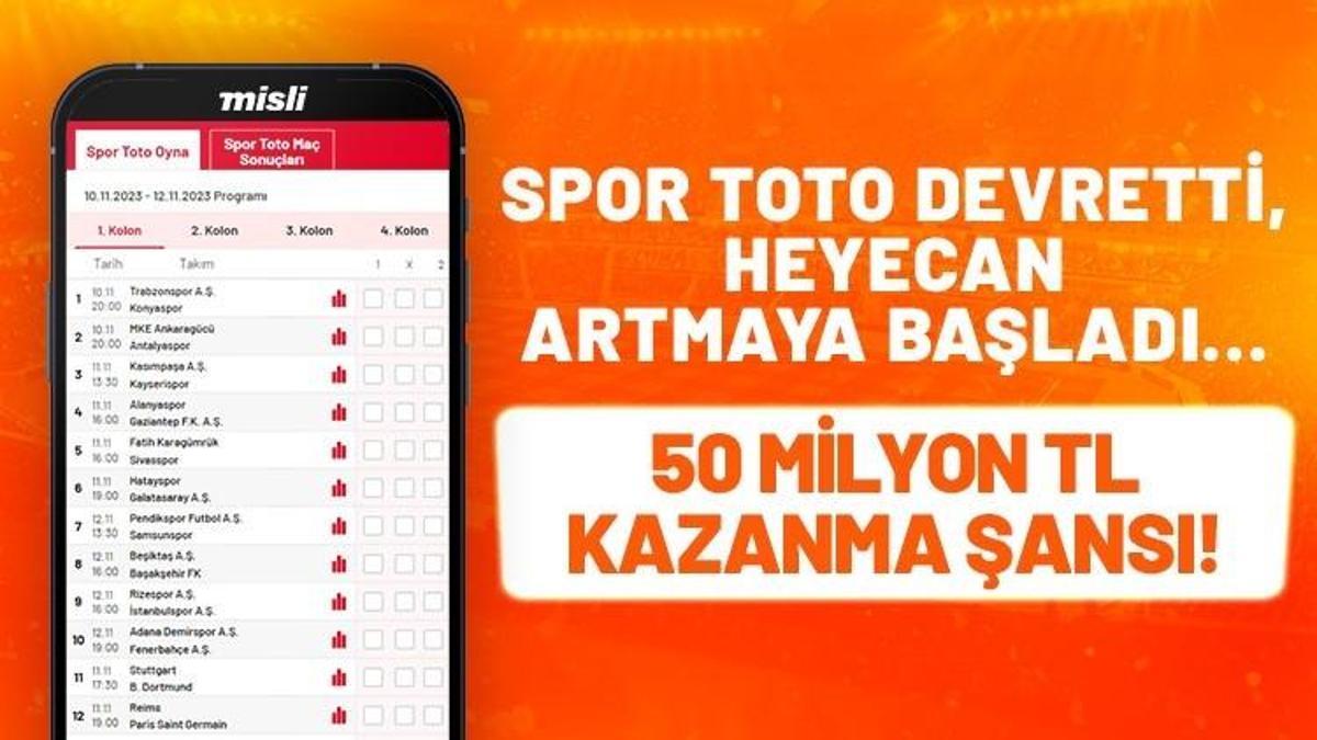 Spor Toto devretti, heyecan artmaya başladı… 50 Milyon TL kazanma şansı!