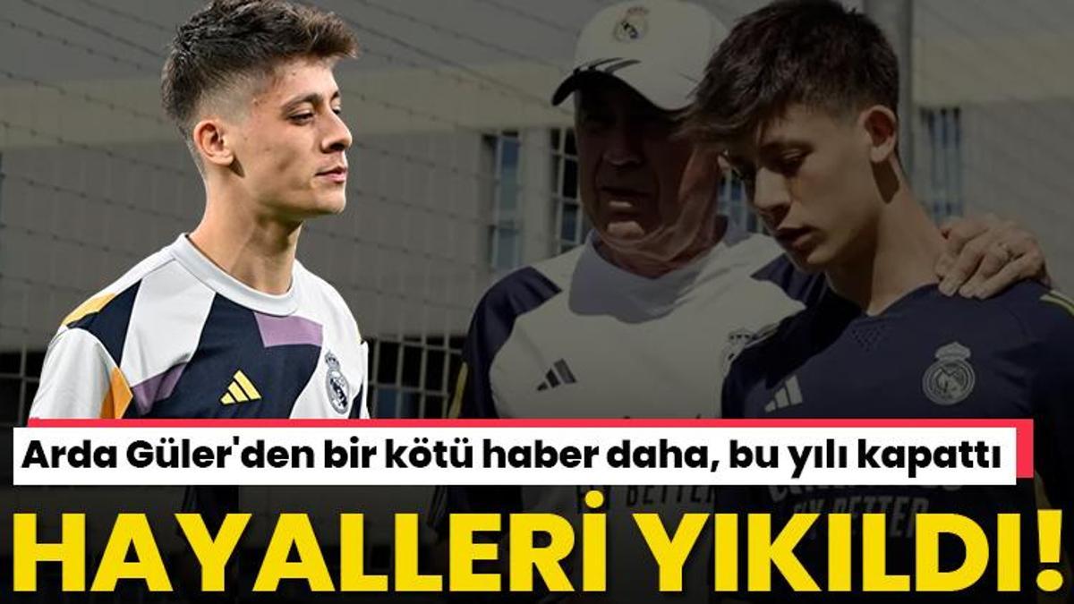 Arda Güler'den bir kötü haber daha! Hayalleri yıkıldı, Real Madrid'de yılı kapattı