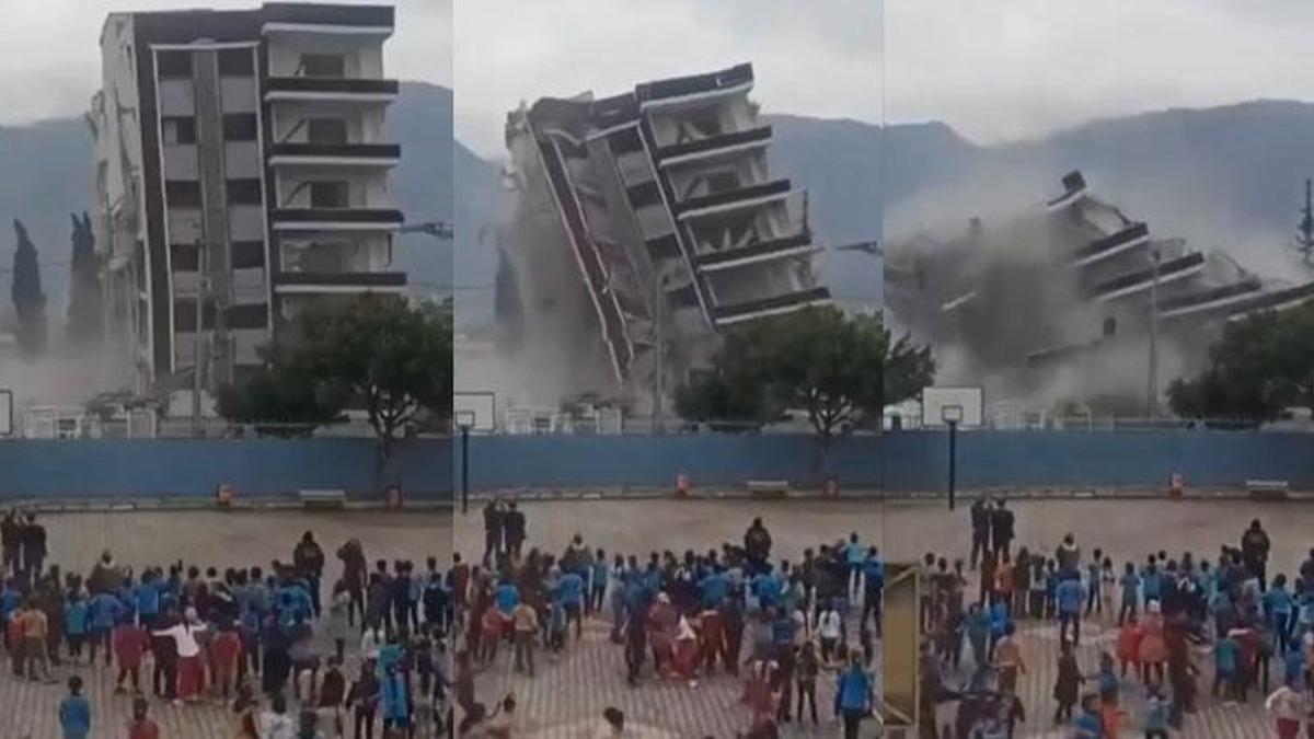 Okulda panik anları! Bahçedeki öğrenciler koşarak kaçtı