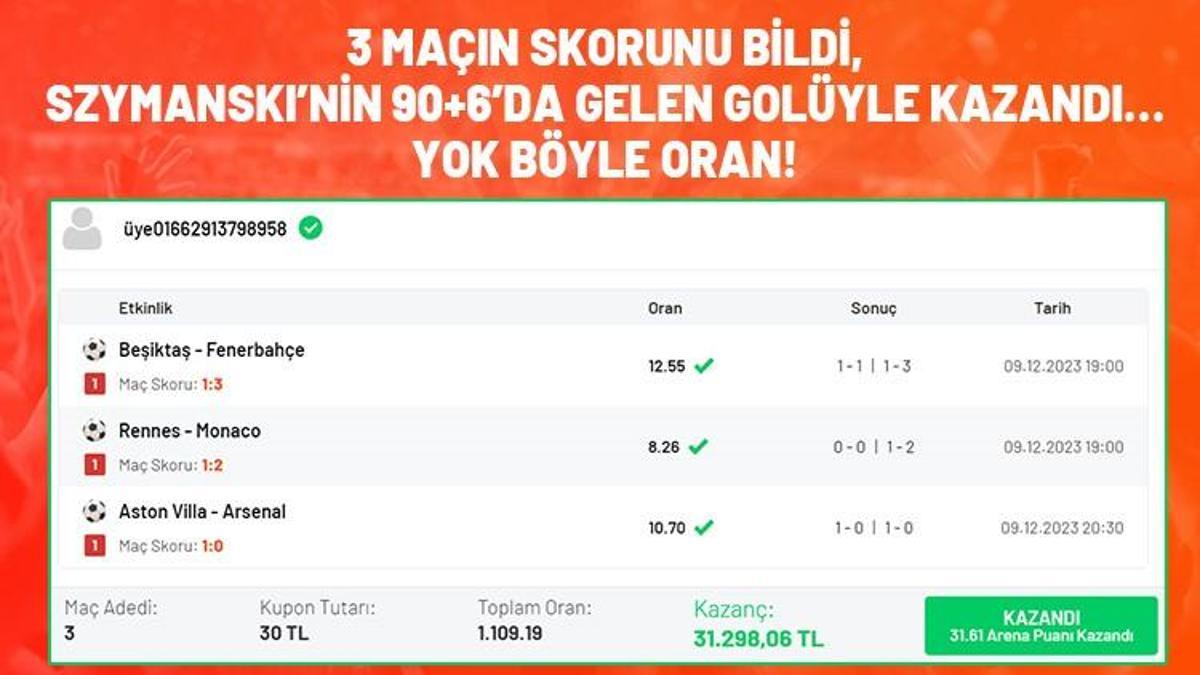 3 maçın skorunu bildi, Szymanski’nin 90+6’da gelen golüyle kazandı… Yok böyle oran!