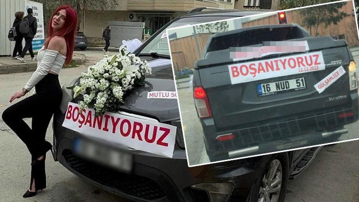 'Osman cehenneme kadar yolun var, boşanıyoruz' yazılı aracıyla boşanma davasına gitti