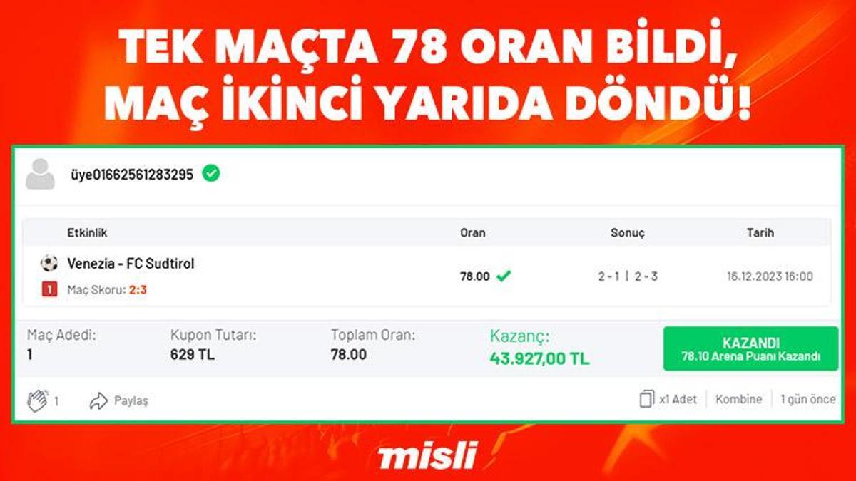 Tek maçta 78 oran bildi, maç ikinci yarıda döndü!