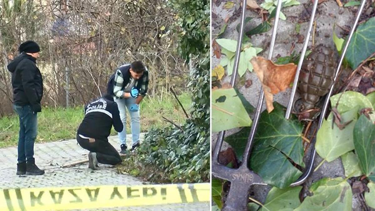 Büyükçekmece'de bir binanın önünde el bombası bulundu