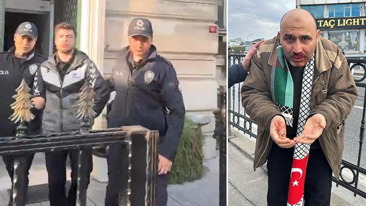 Filistin'e destek yürüyüşündeki vatandaşa yumruklu saldırı: Şüpheli gözaltına alındı