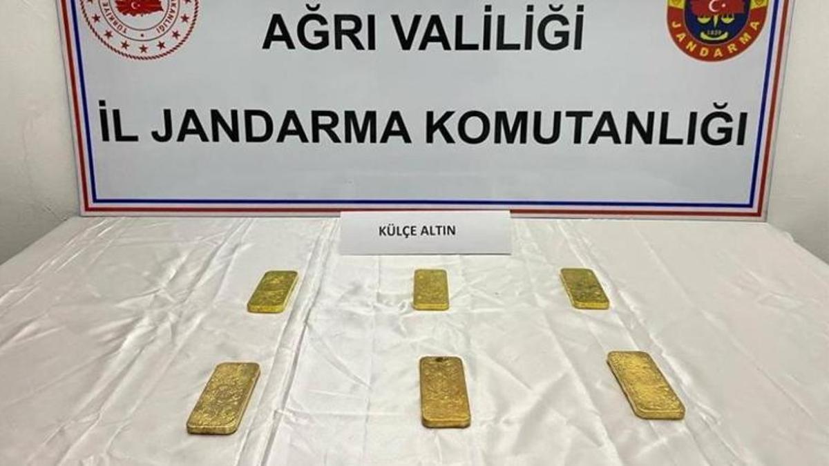 Ağrı’da piyasa değeri 27 milyon 300 bin değerinde altın yakalandı